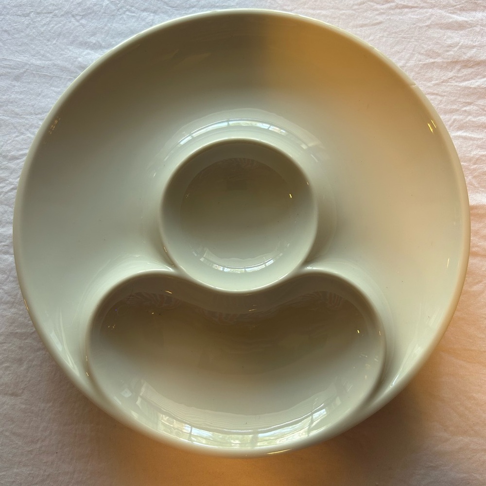 Chic Cream Ceramic Divided Plate